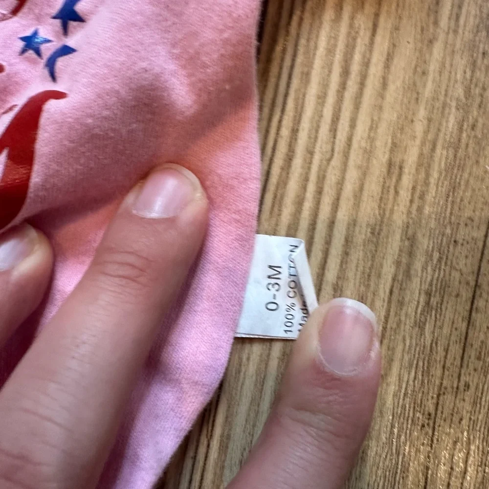 Pink 4th of July Baby Onesie